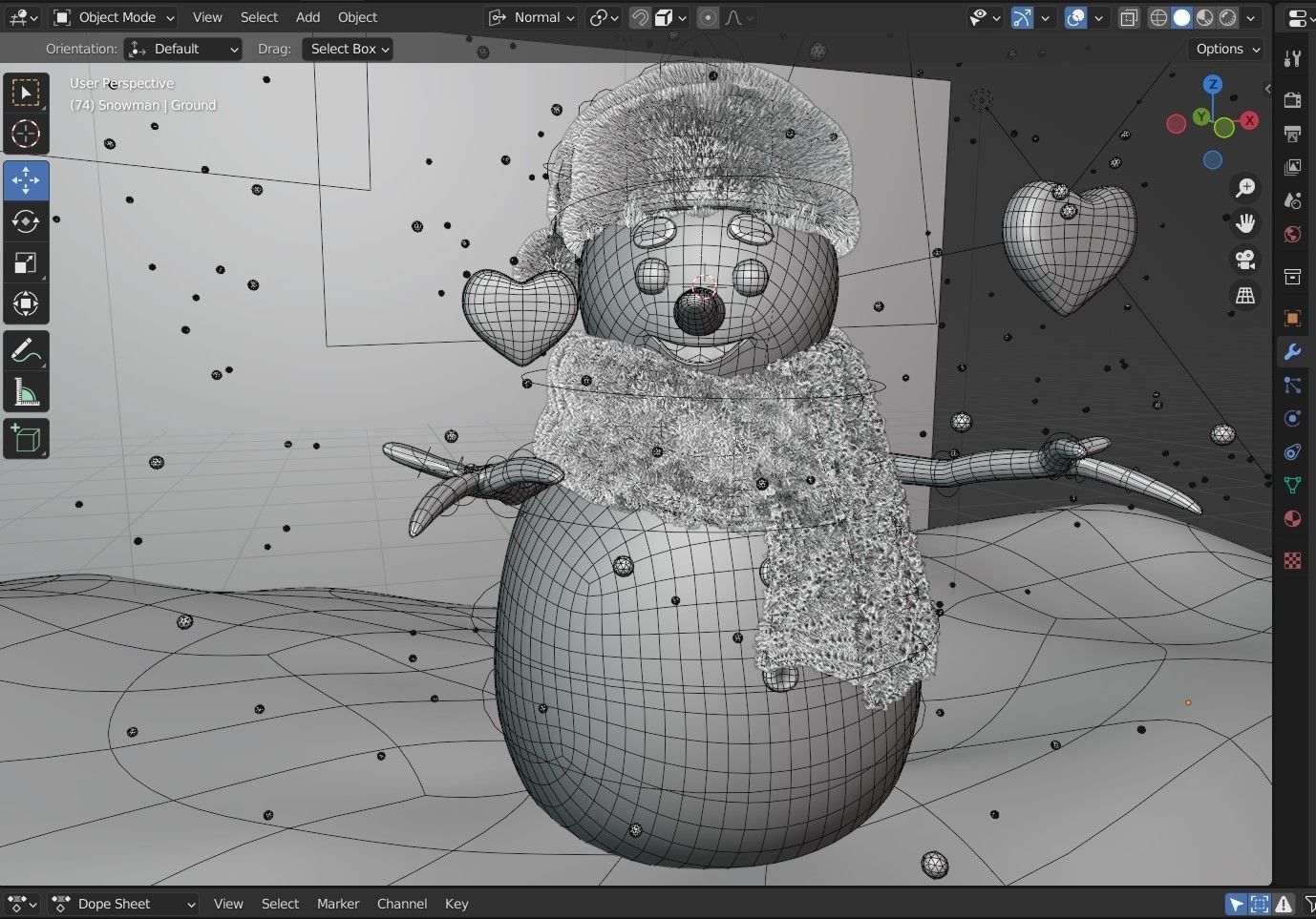 Animated Snowman Love 3D model_8