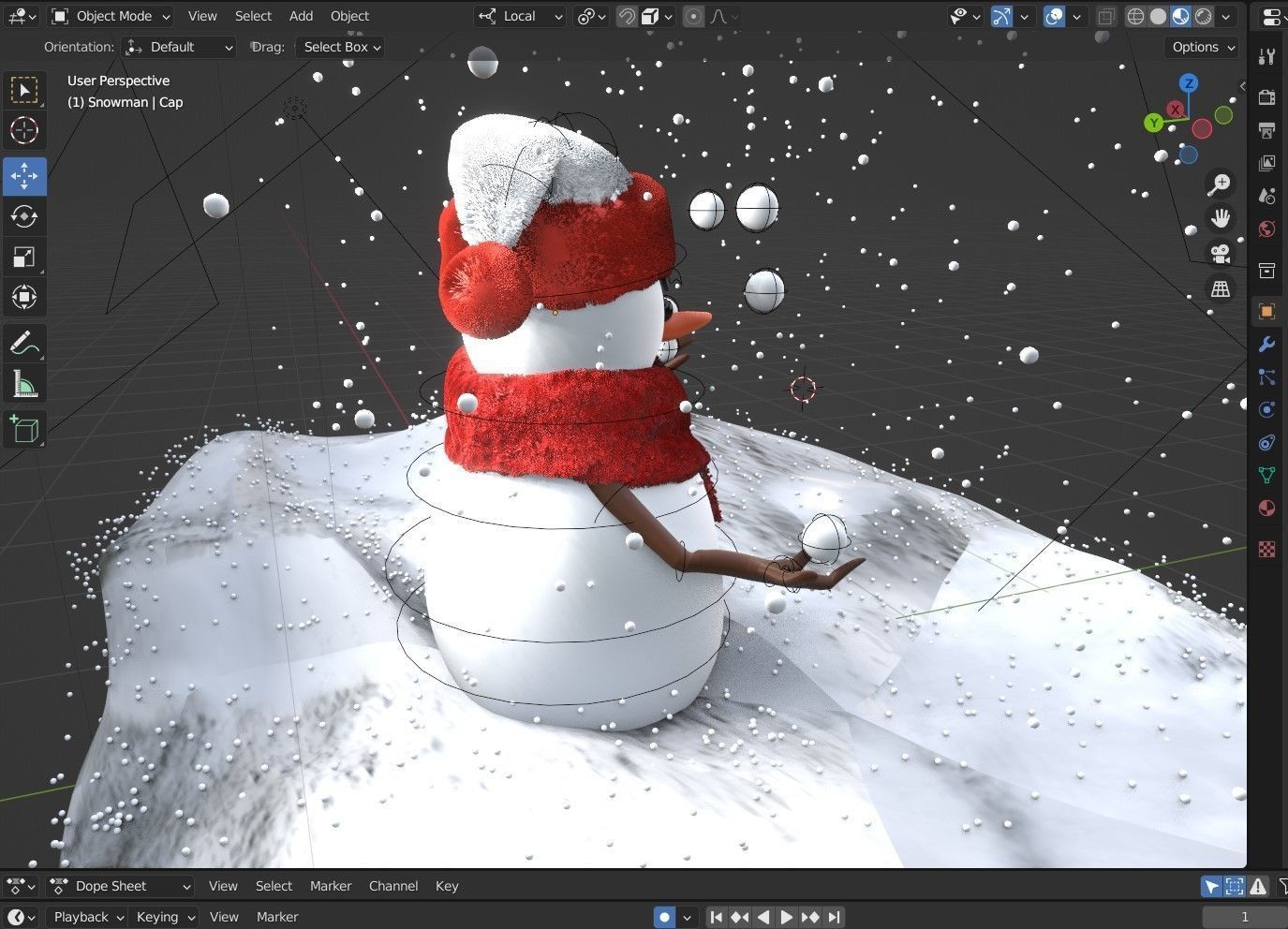 Animated Snowman Juggling 3D model_5