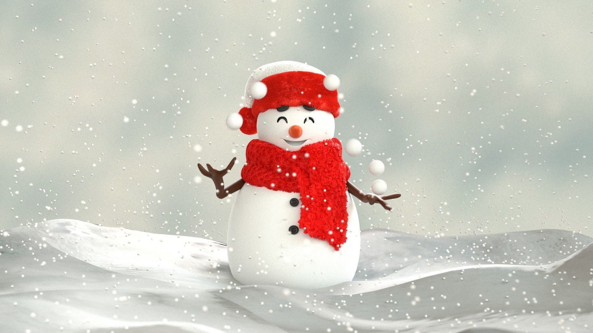 Animated Snowman Juggling 3D model_14