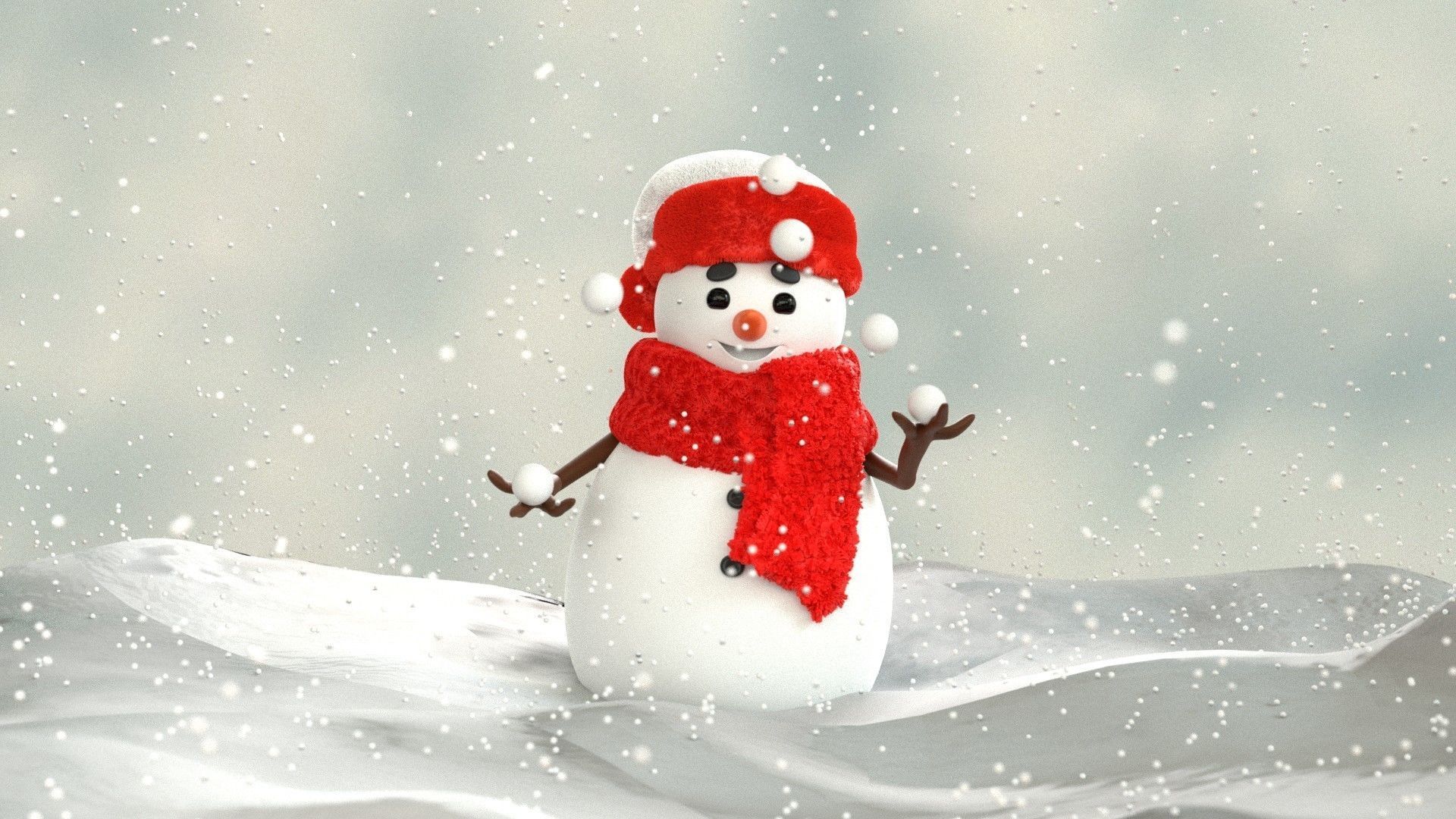 Animated Snowman Juggling 3D model_18