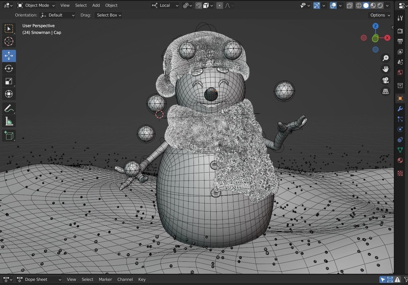 Animated Snowman Juggling 3D model_9