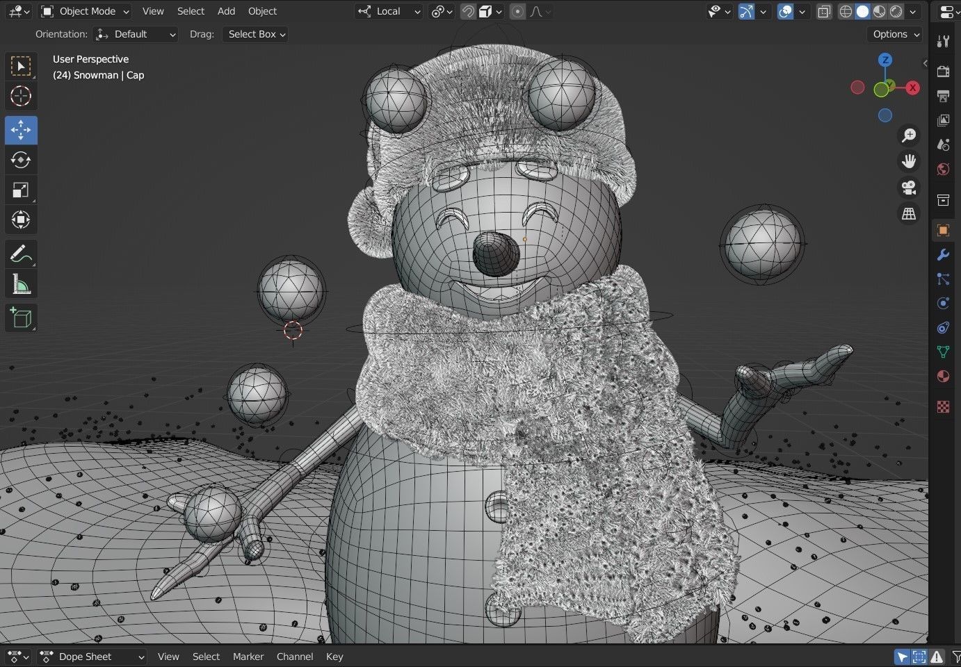Animated Snowman Juggling 3D model_11