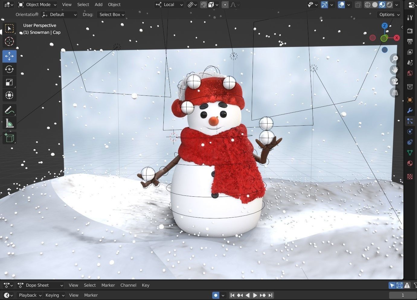 Animated Snowman Juggling 3D model_3