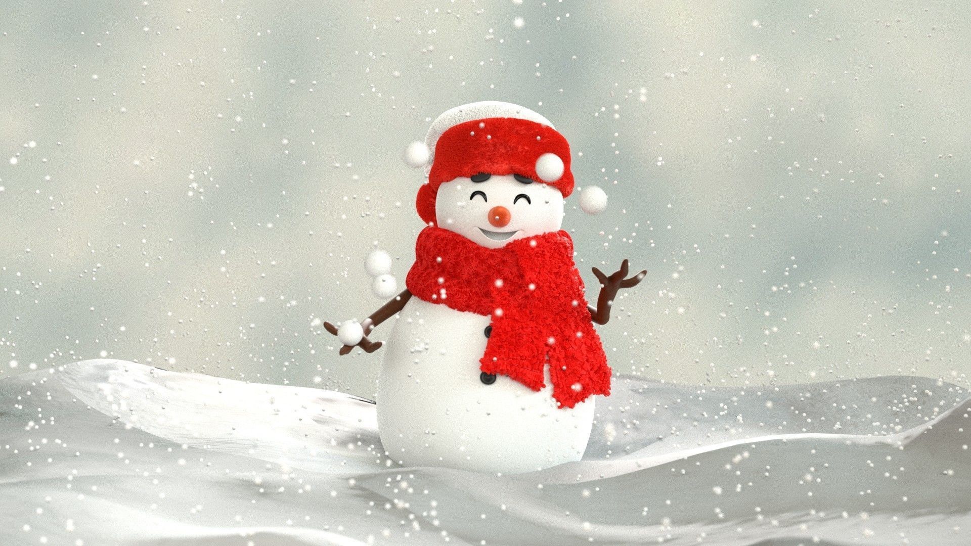 Animated Snowman Juggling 3D model_15