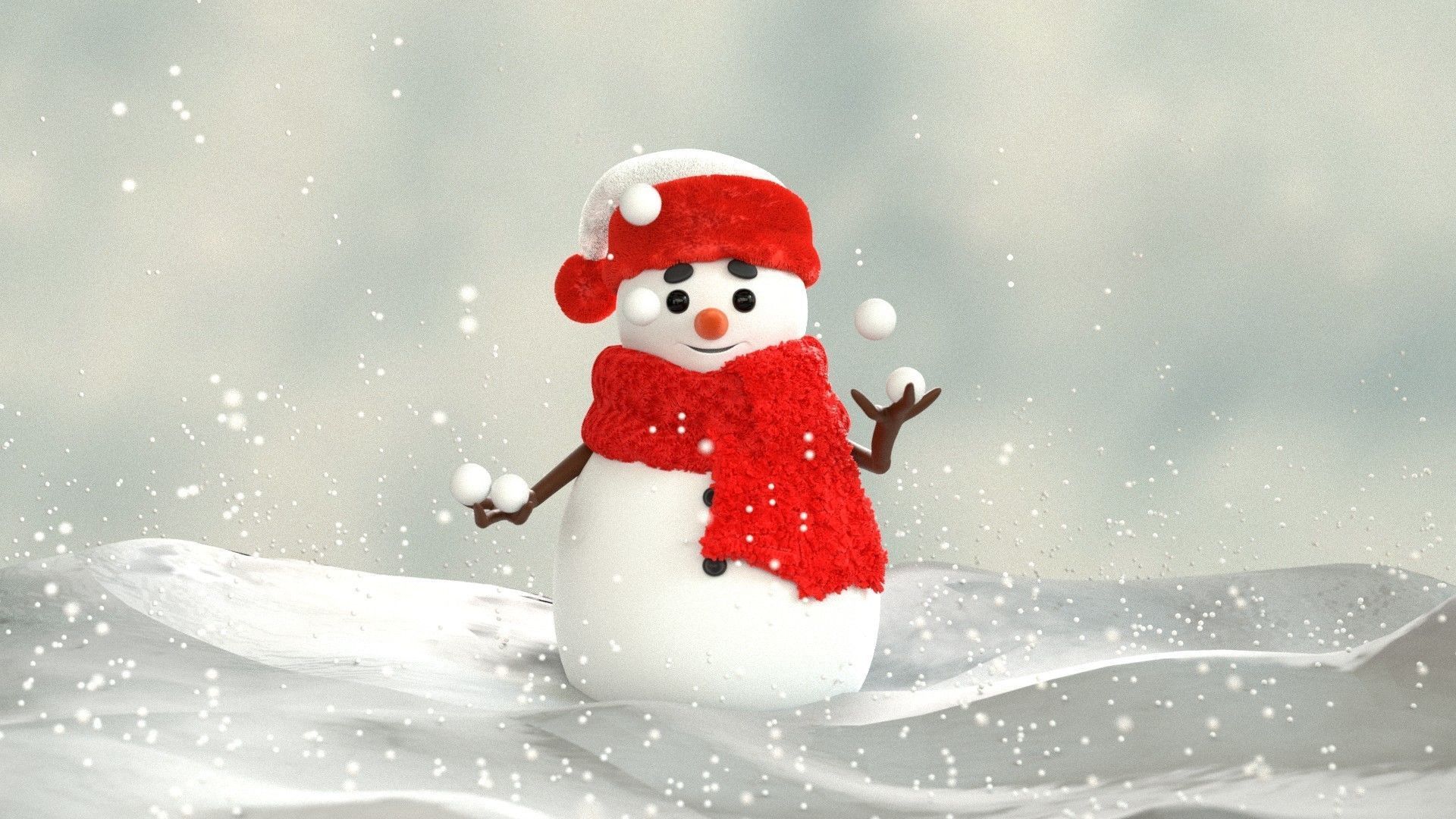 Animated Snowman Juggling 3D model_19