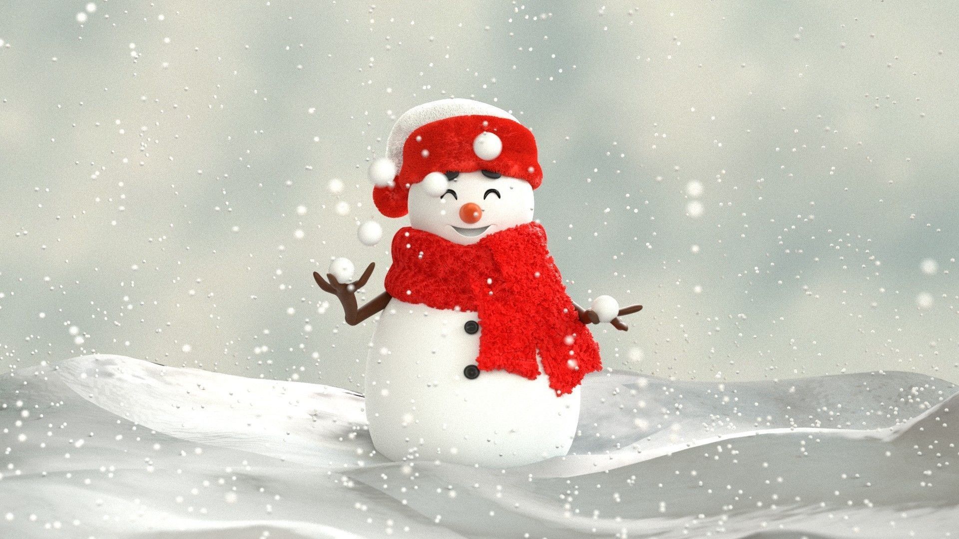 Animated Snowman Juggling 3D model_16