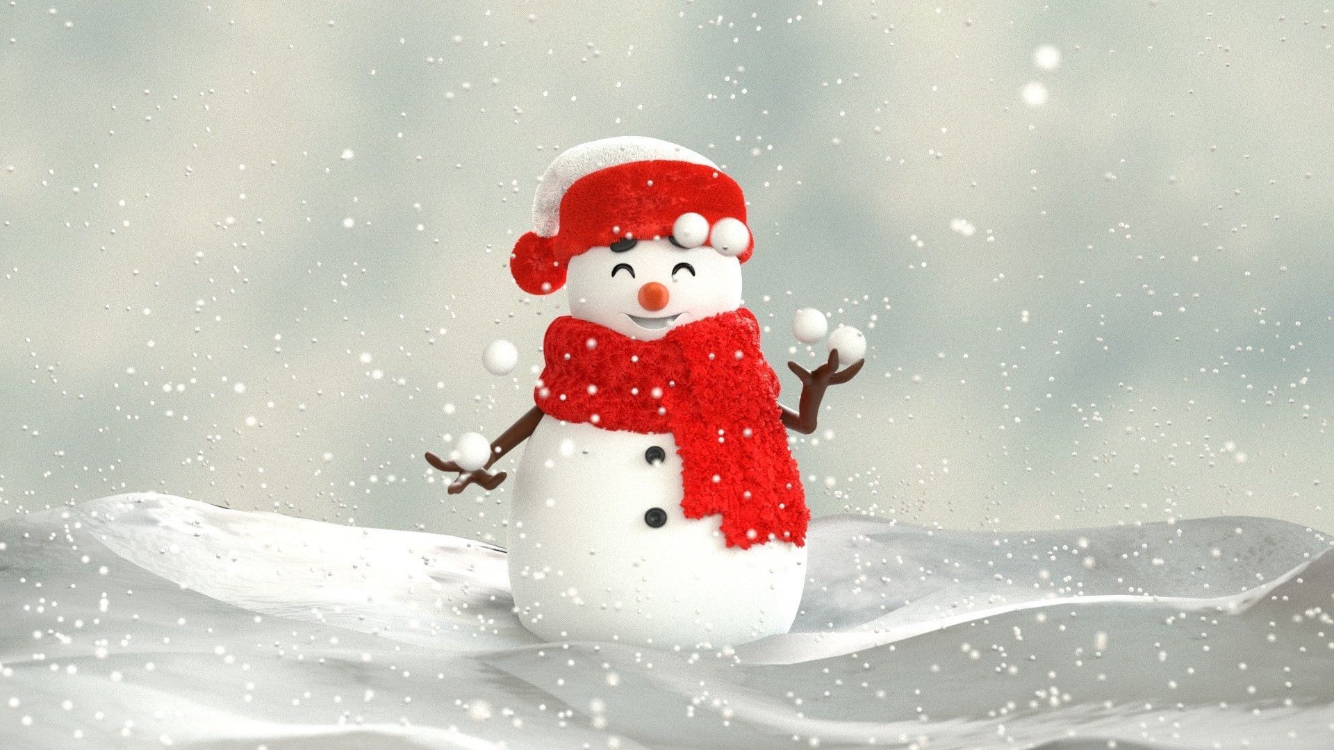 Animated Snowman Juggling 3D model_17