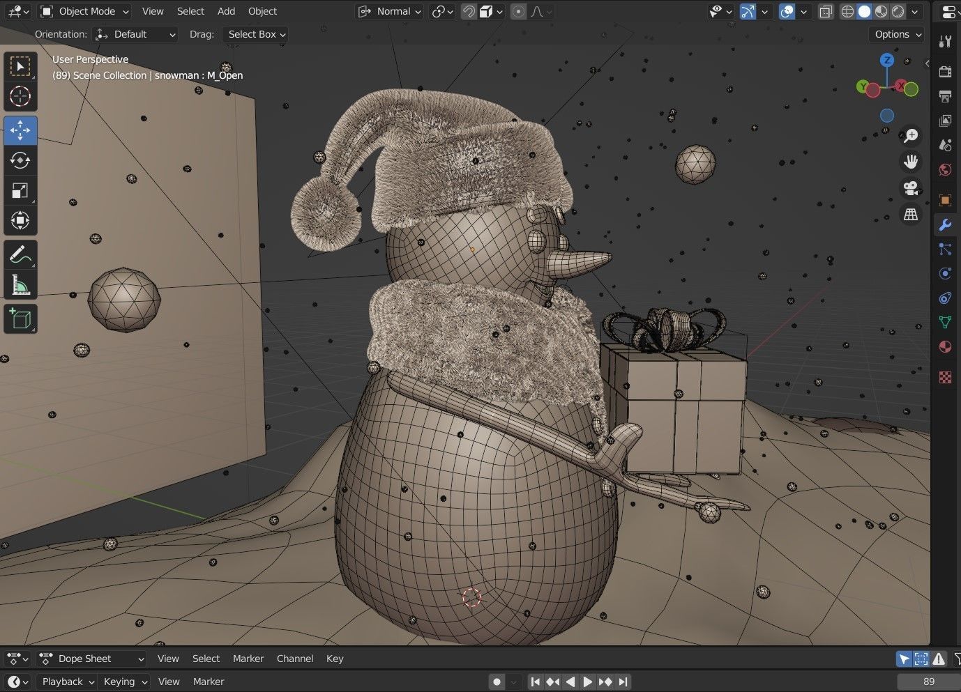 Animated Snowman GiftBox 3D model_7