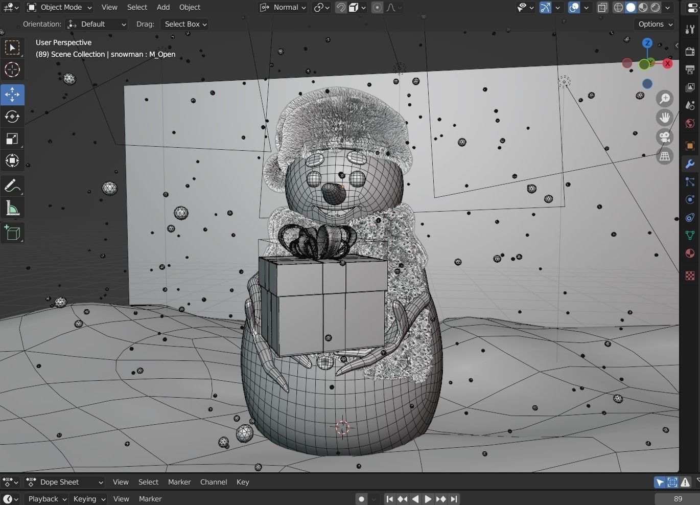 Animated Snowman GiftBox 3D model_8