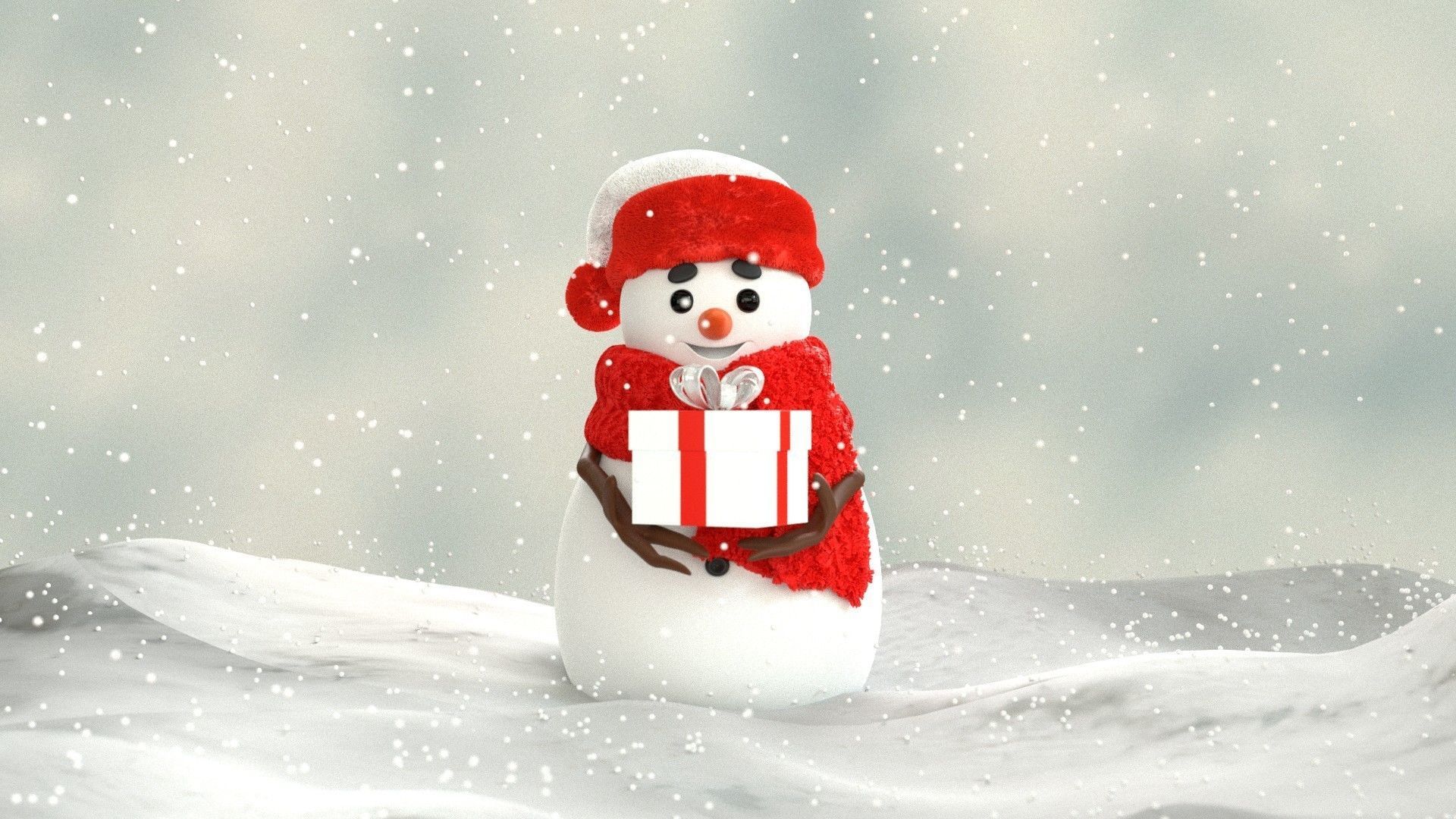 Animated Snowman GiftBox 3D model_11