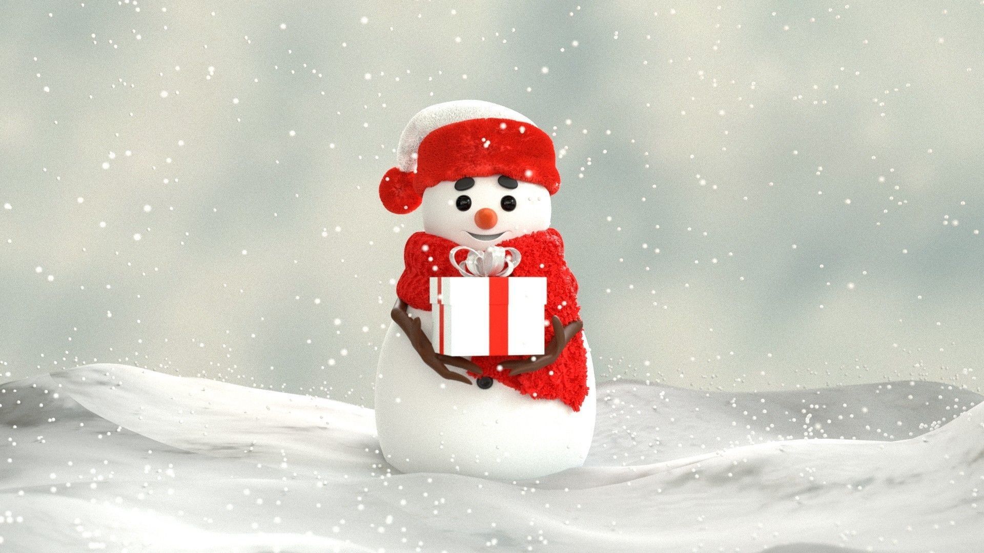 Animated Snowman GiftBox 3D model_14