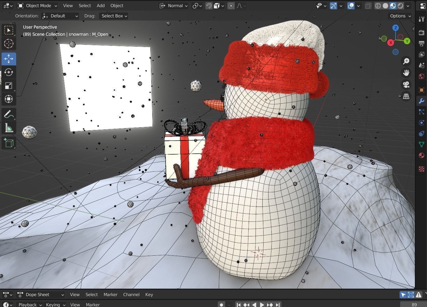 Animated Snowman GiftBox 3D model_9