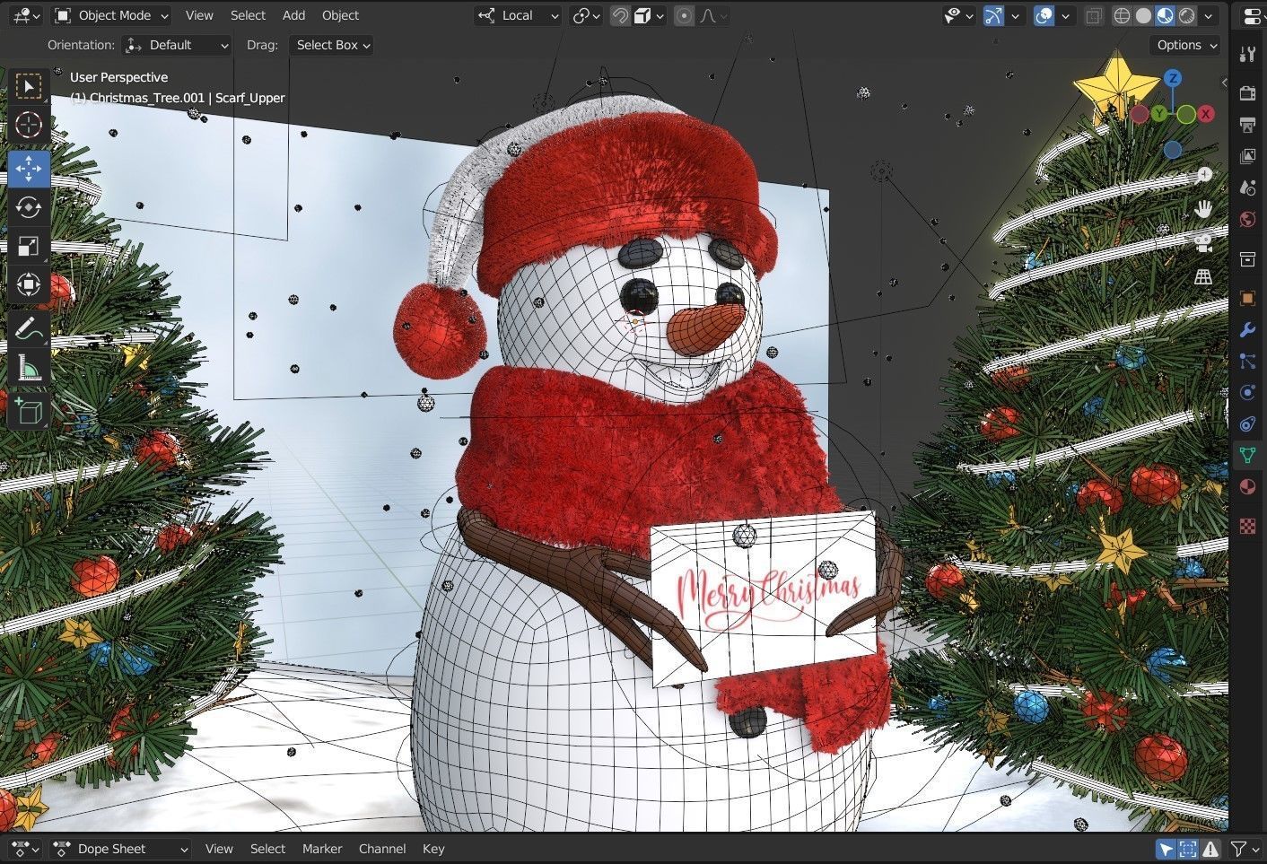 Animated Snowman Christmas 3D model_10