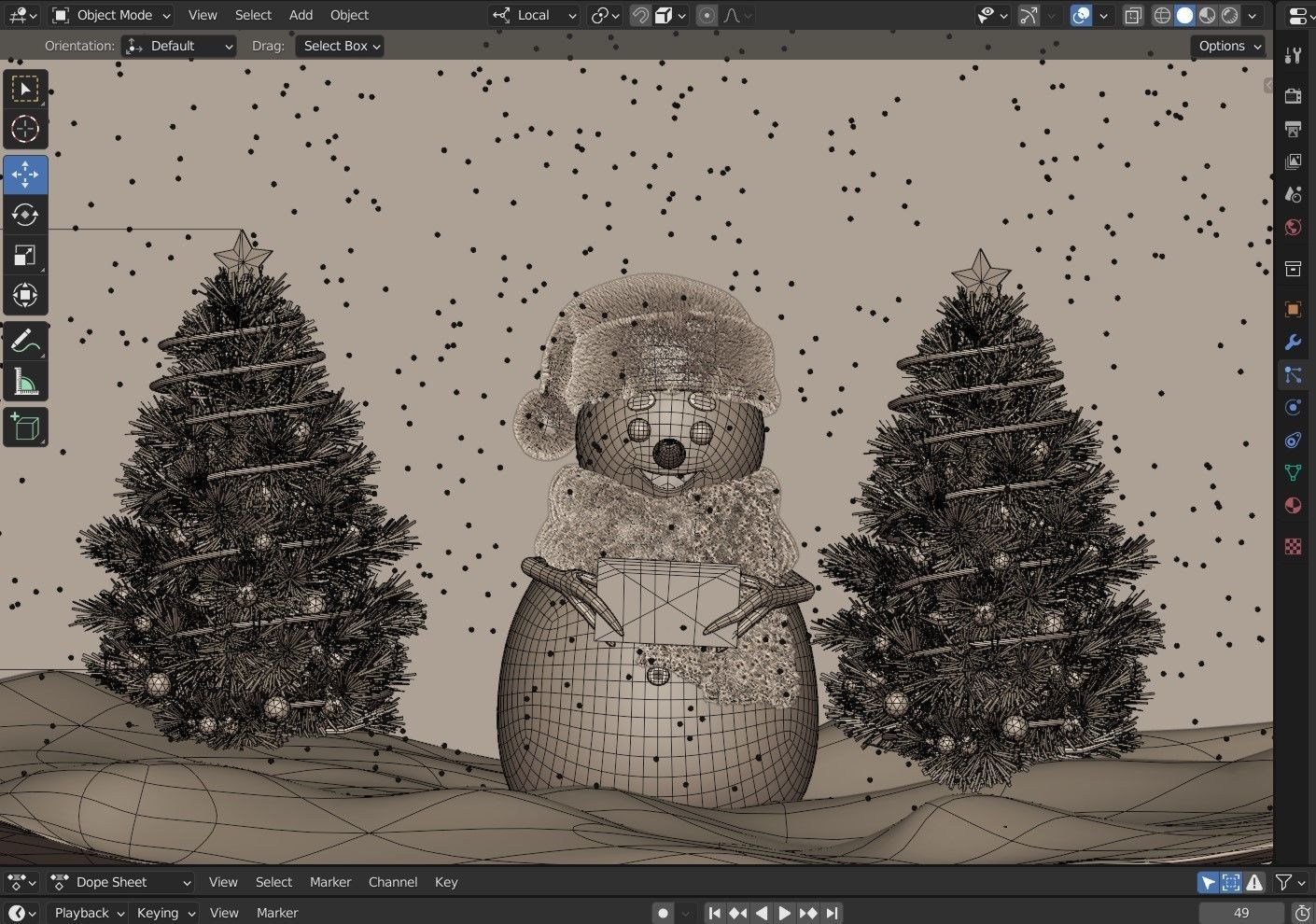 Animated Snowman Christmas 3D model_4