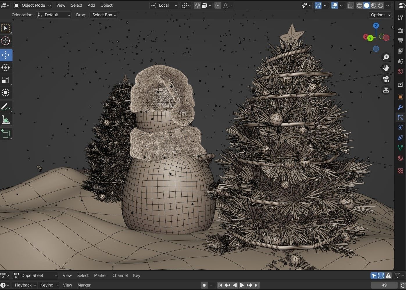 Animated Snowman Christmas 3D model_6