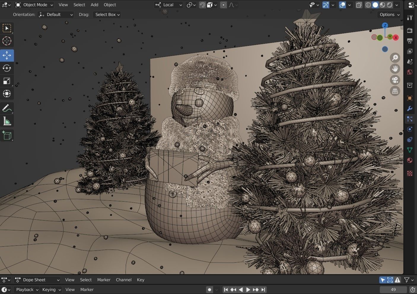 Animated Snowman Christmas 3D model_5