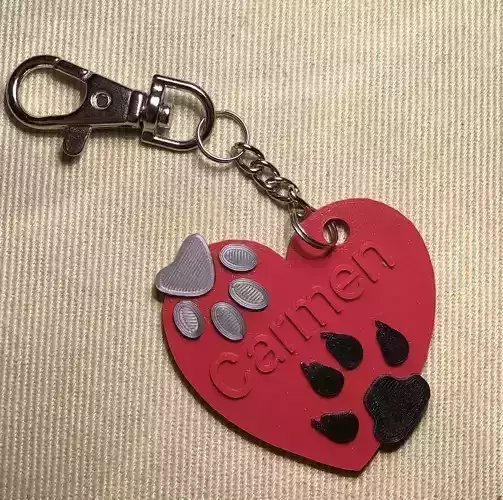 Heart with cat and dog