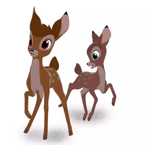 Fawn Bambi and Faline 3D model