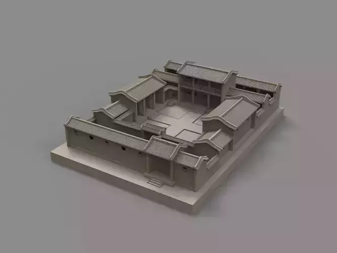 Chinese style building courtyard