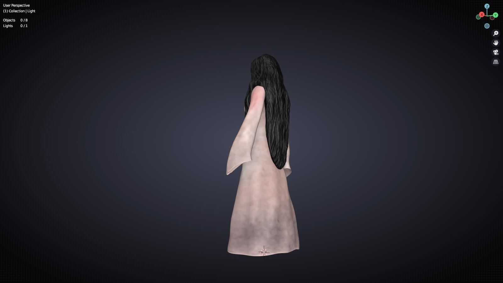 Kuntilanak Ghost Figure 3D model_8