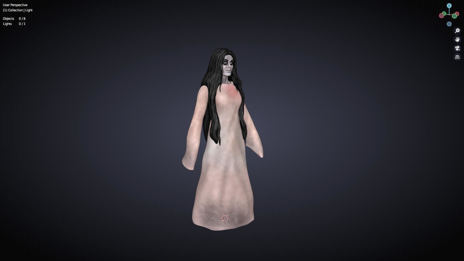 Kuntilanak Ghost Figure 3D model_7