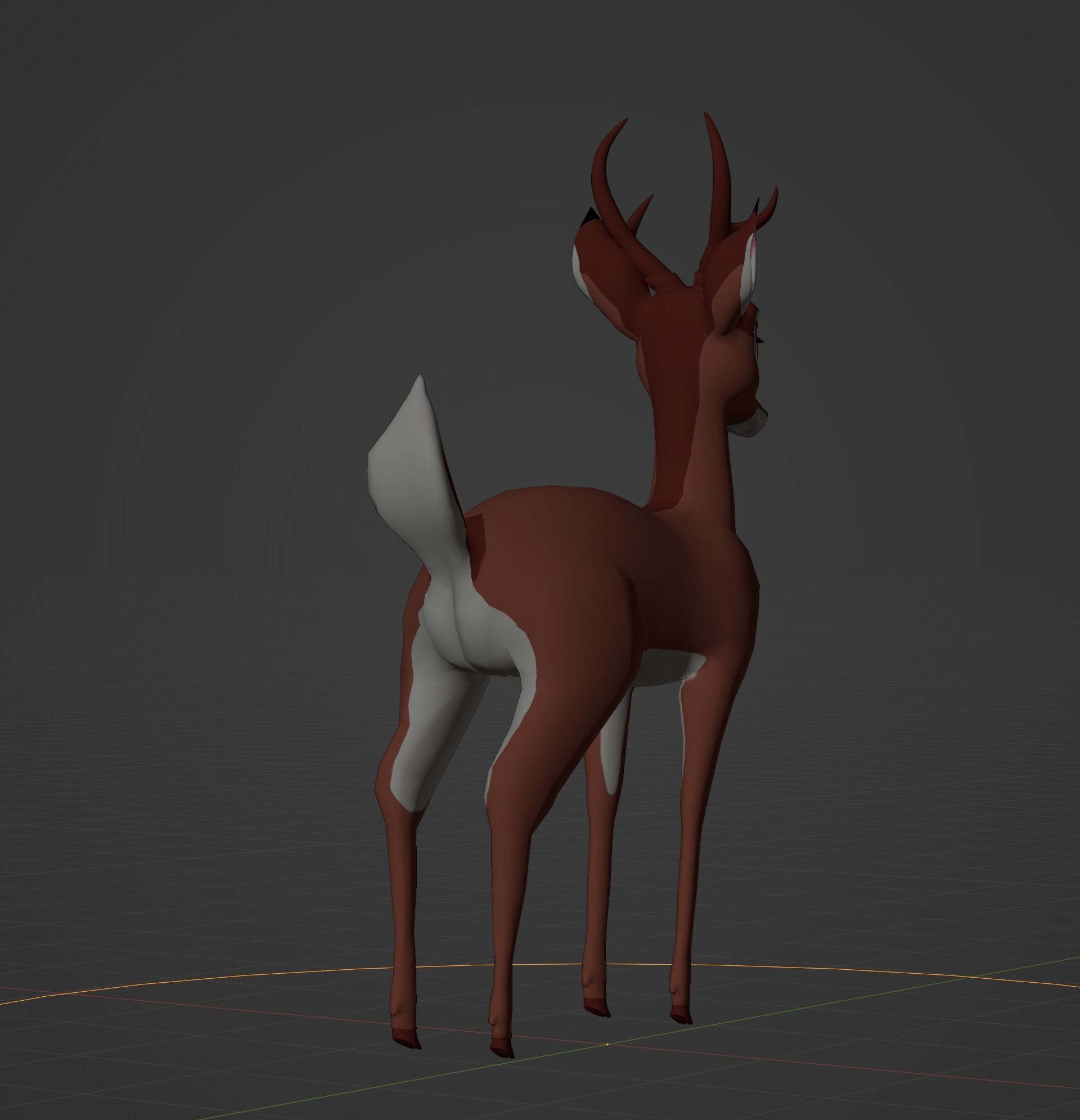 Adult Bambi Model Toon Shade 3D model_35