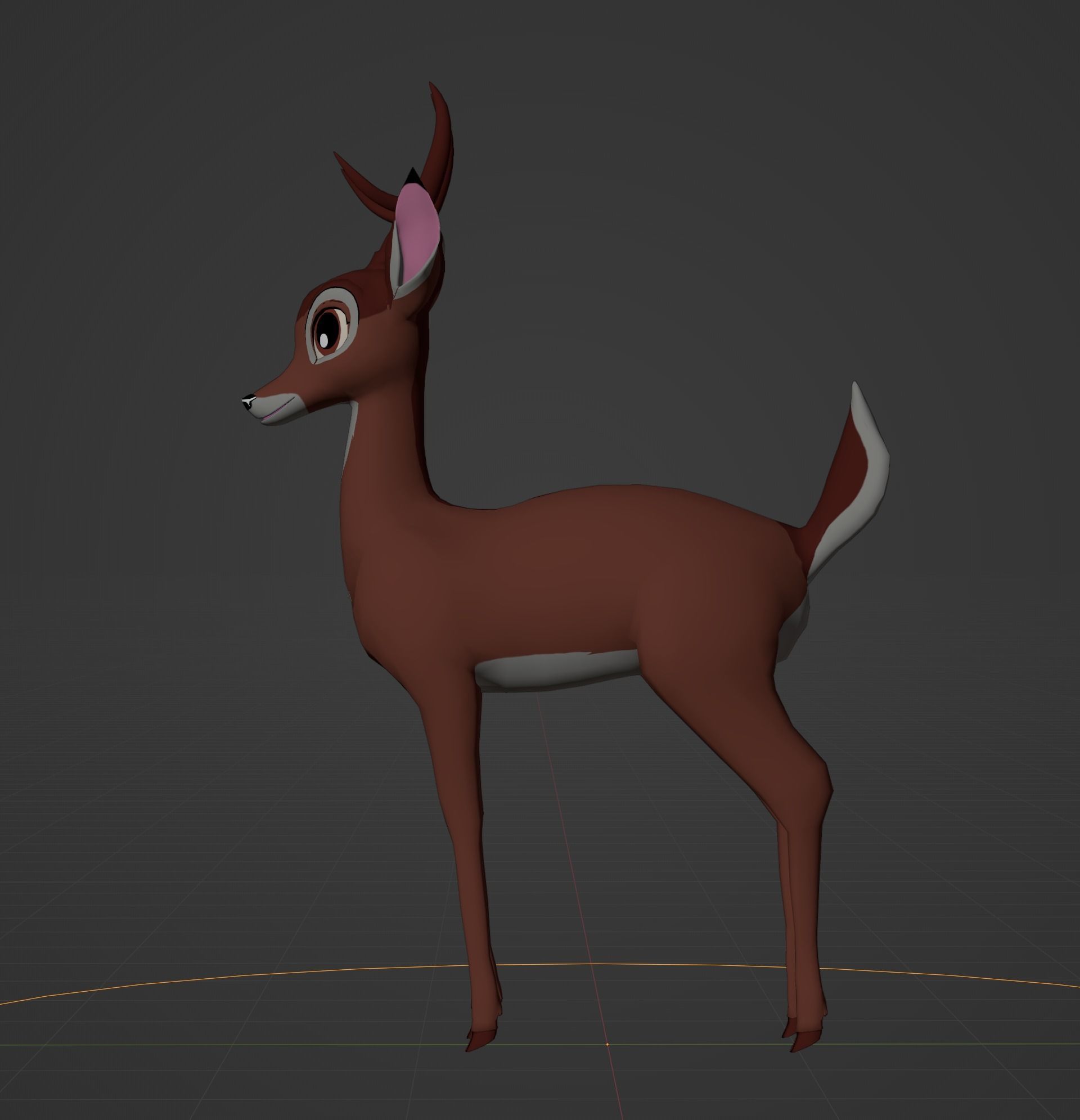 Adult Bambi Model Toon Shade 3D model_7