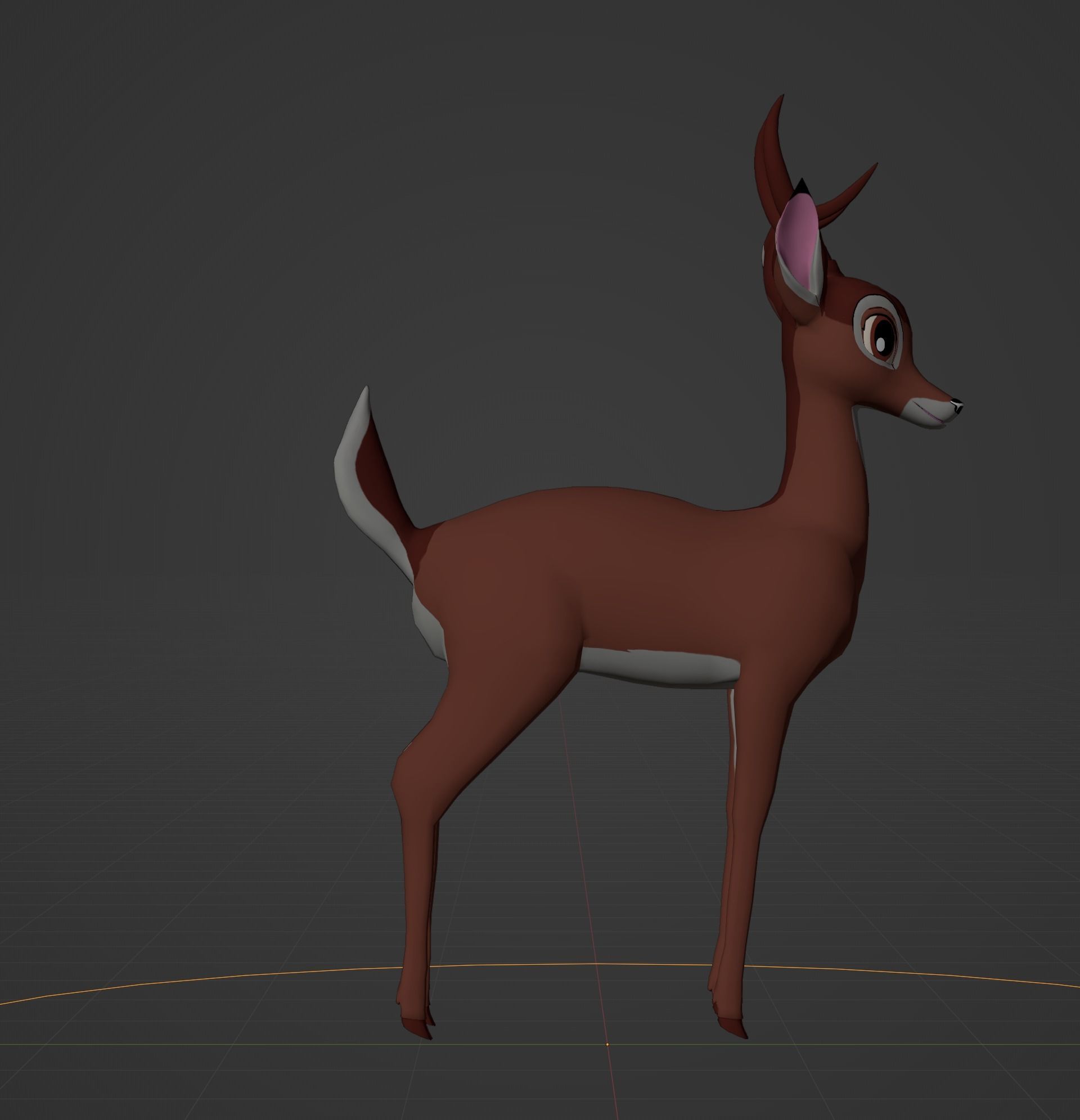 Adult Bambi Model Toon Shade 3D model_30