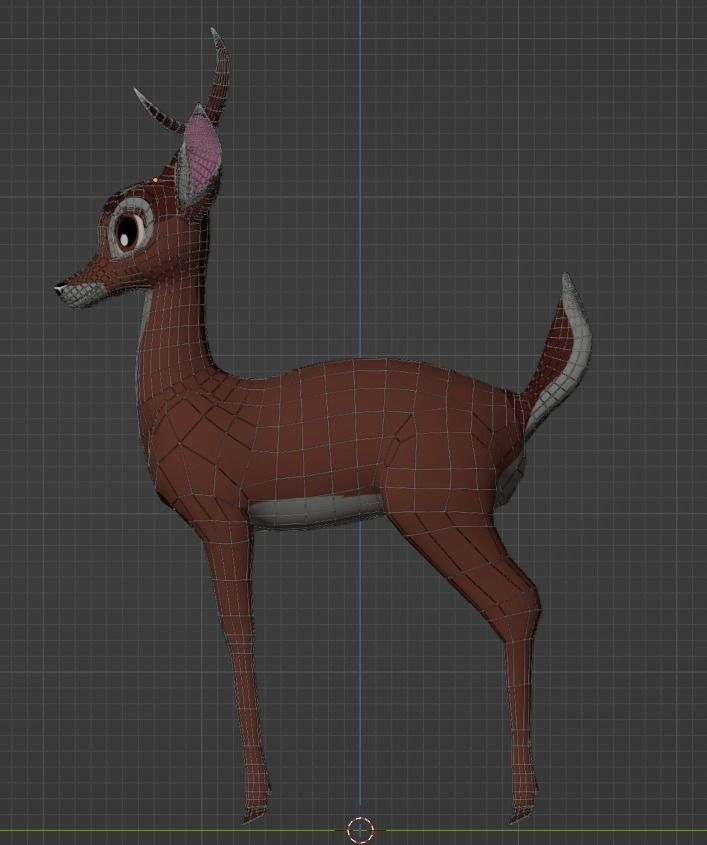 Adult Bambi Model Toon Shade 3D model_2