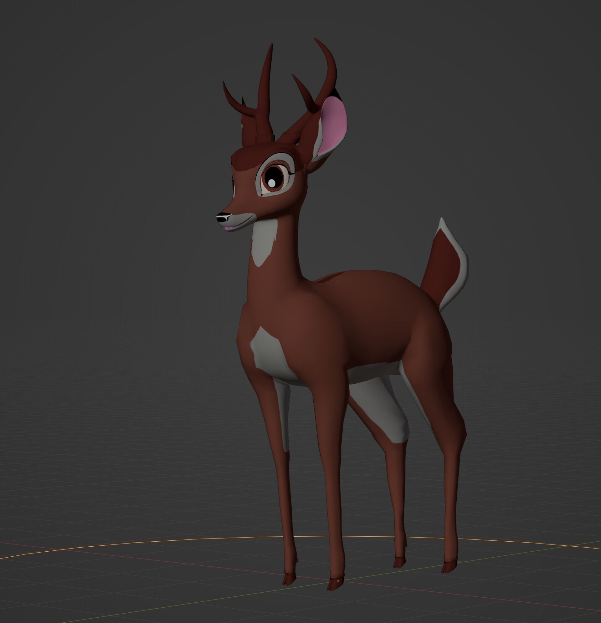 Adult Bambi Model Toon Shade 3D model_17