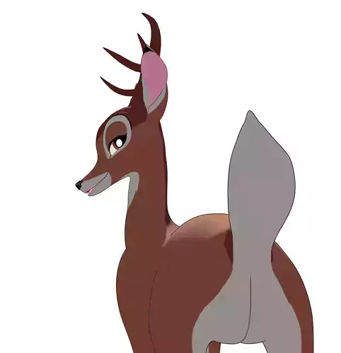 Adult Bambi Model Toon Shade 3D model