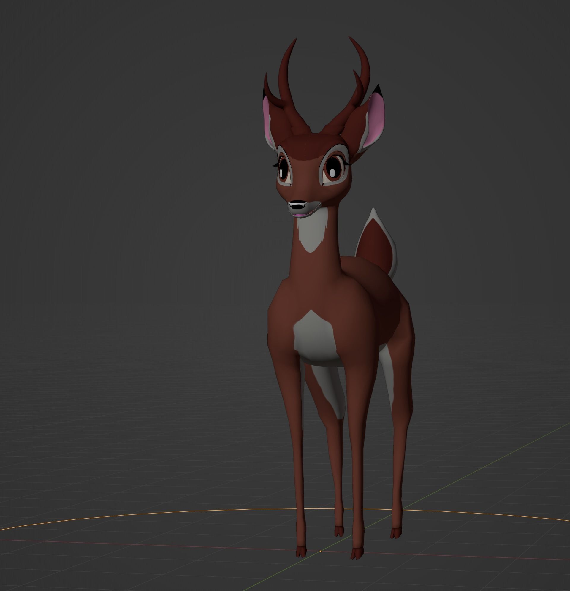 Adult Bambi Model Toon Shade 3D model_20