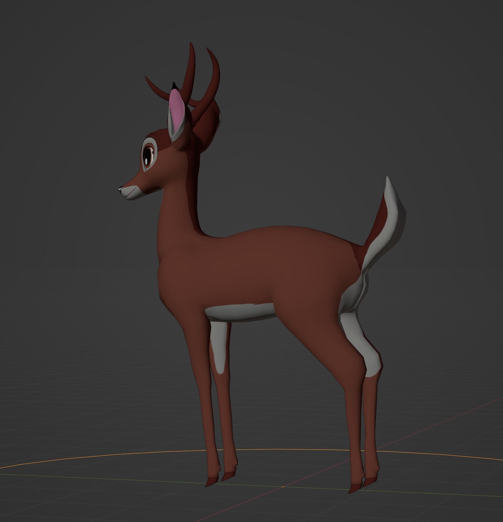 Adult Bambi Model Toon Shade 3D model_48
