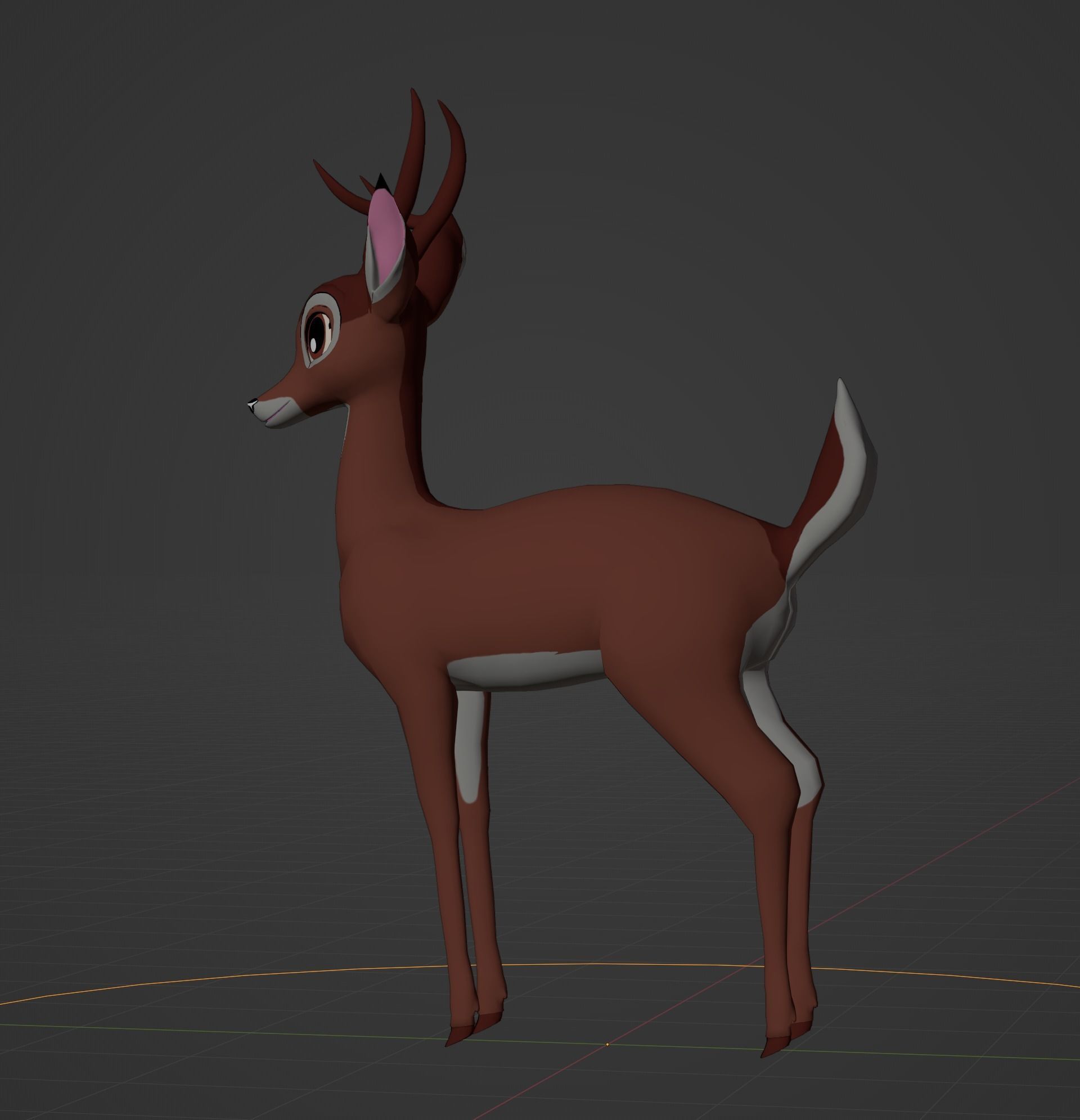 Adult Bambi Model Toon Shade 3D model_49