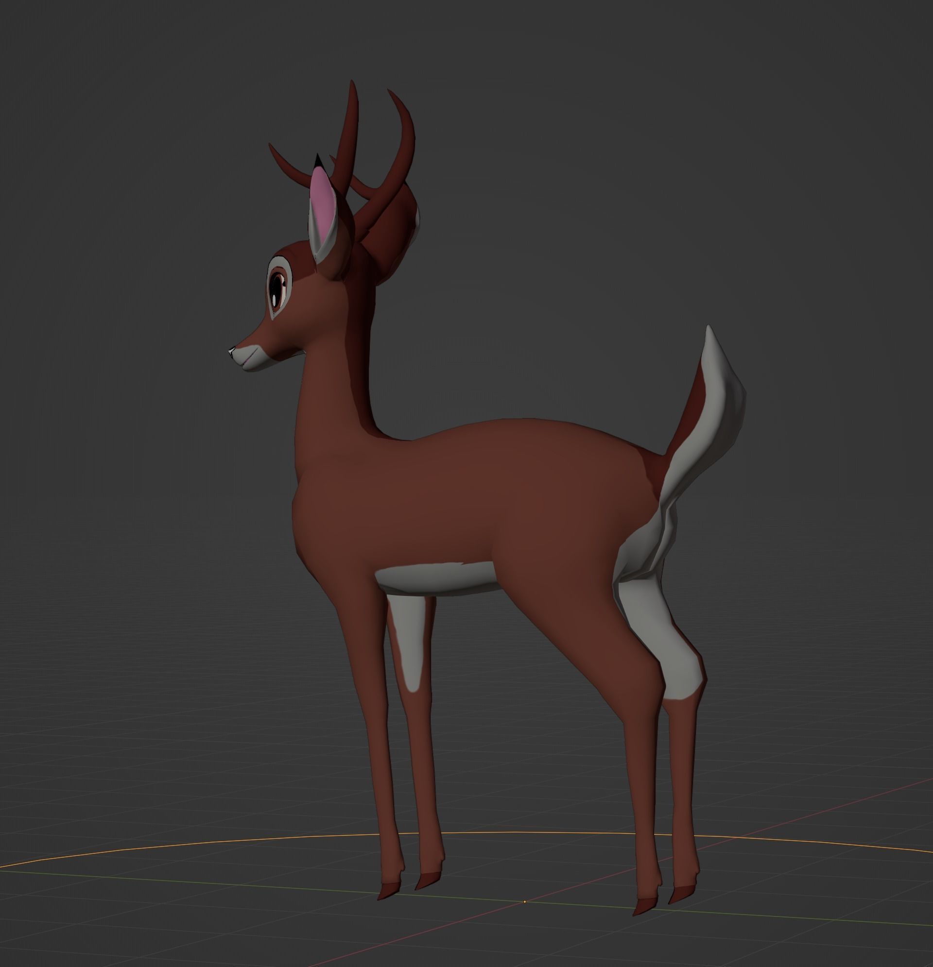 Adult Bambi Model Toon Shade 3D model_47