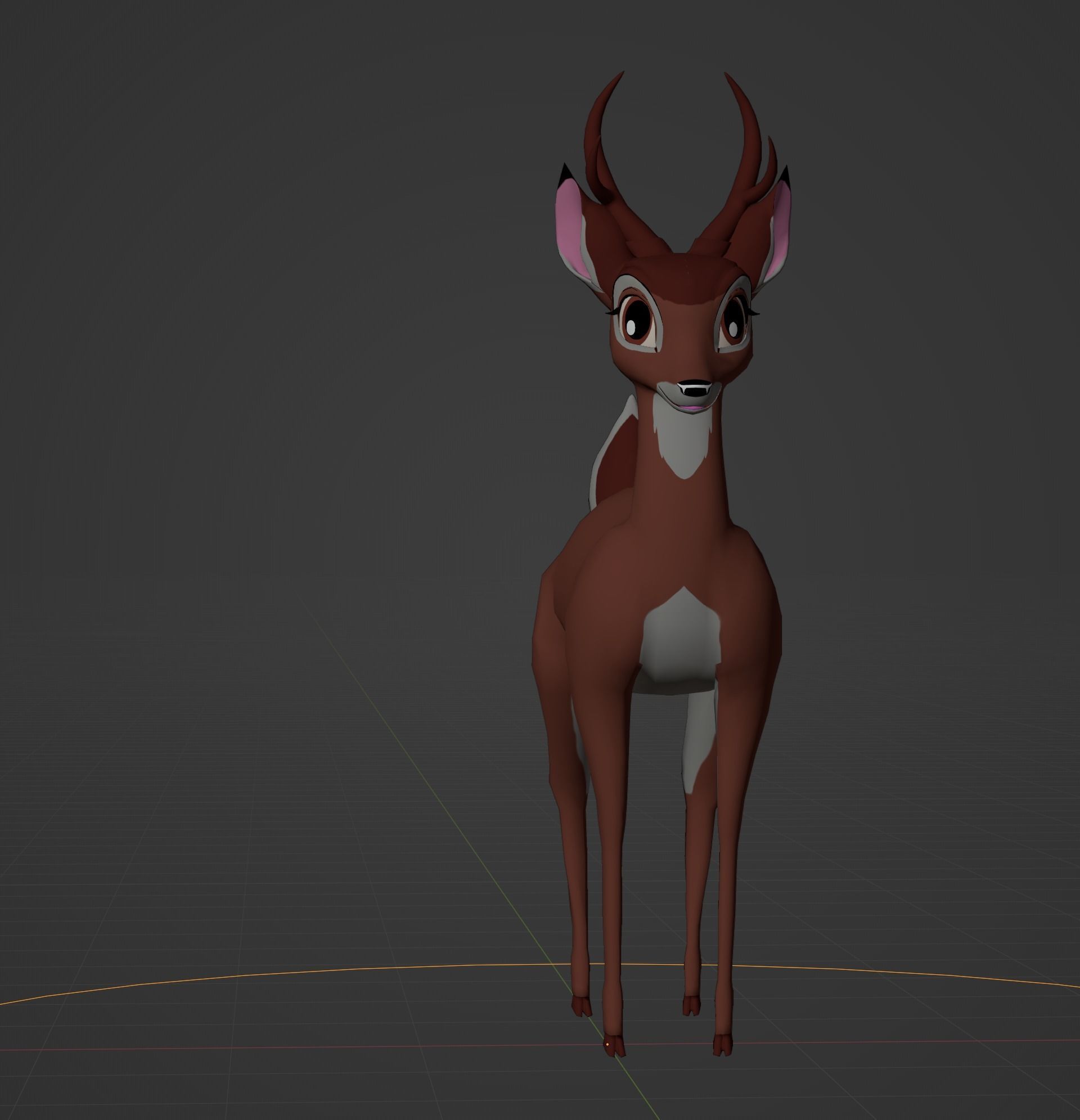 Adult Bambi Model Toon Shade 3D model_22