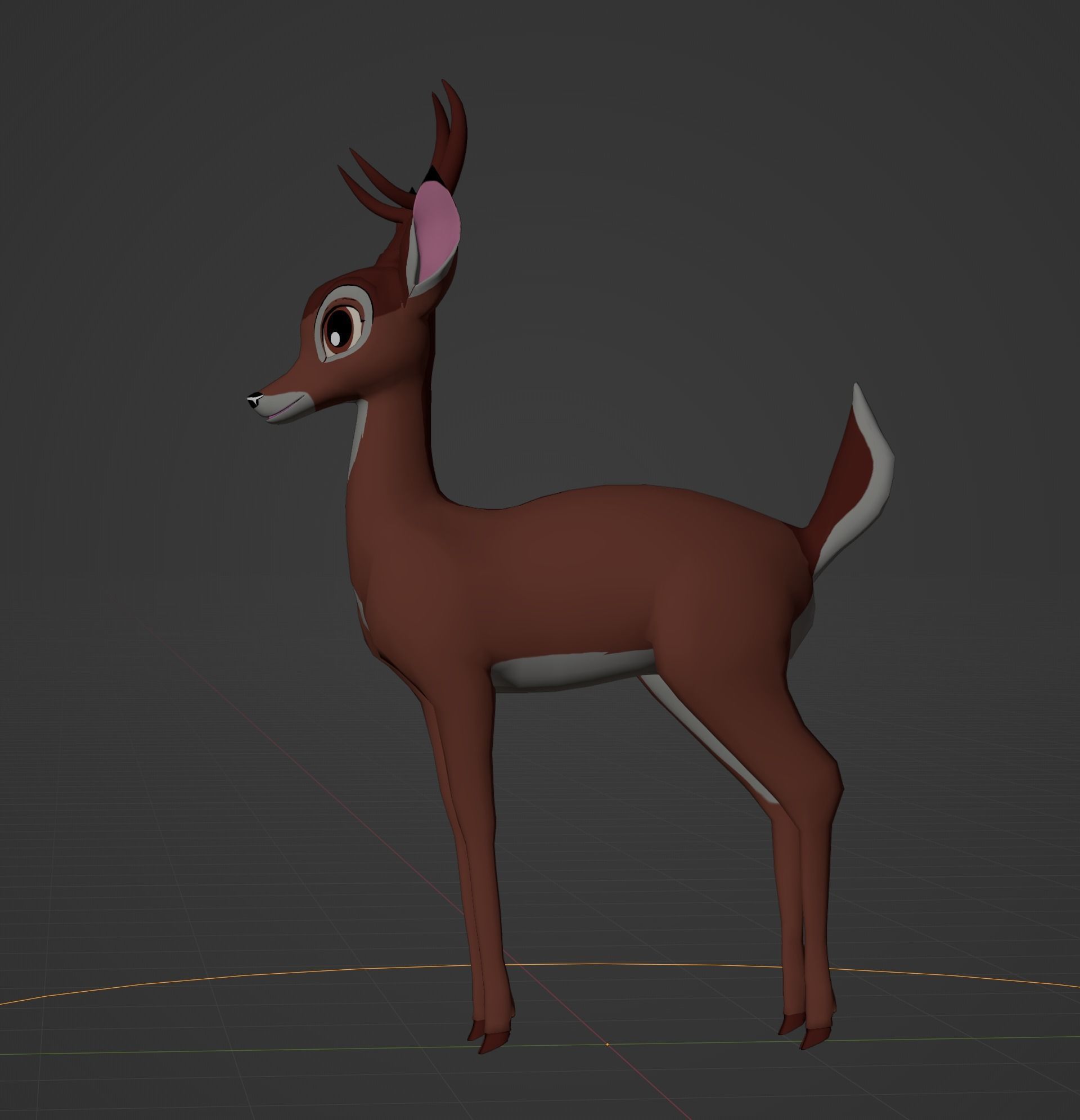 Adult Bambi Model Toon Shade 3D model_10