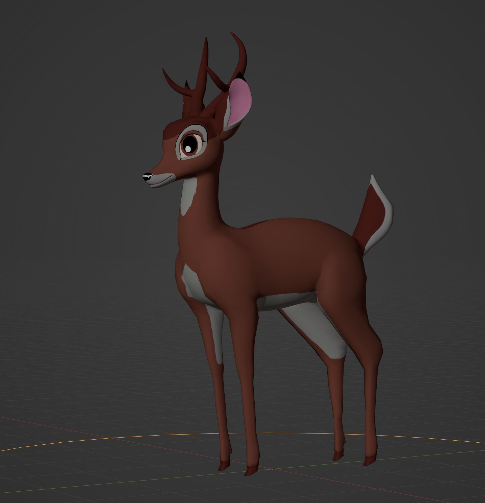 Adult Bambi Model Toon Shade 3D model_15
