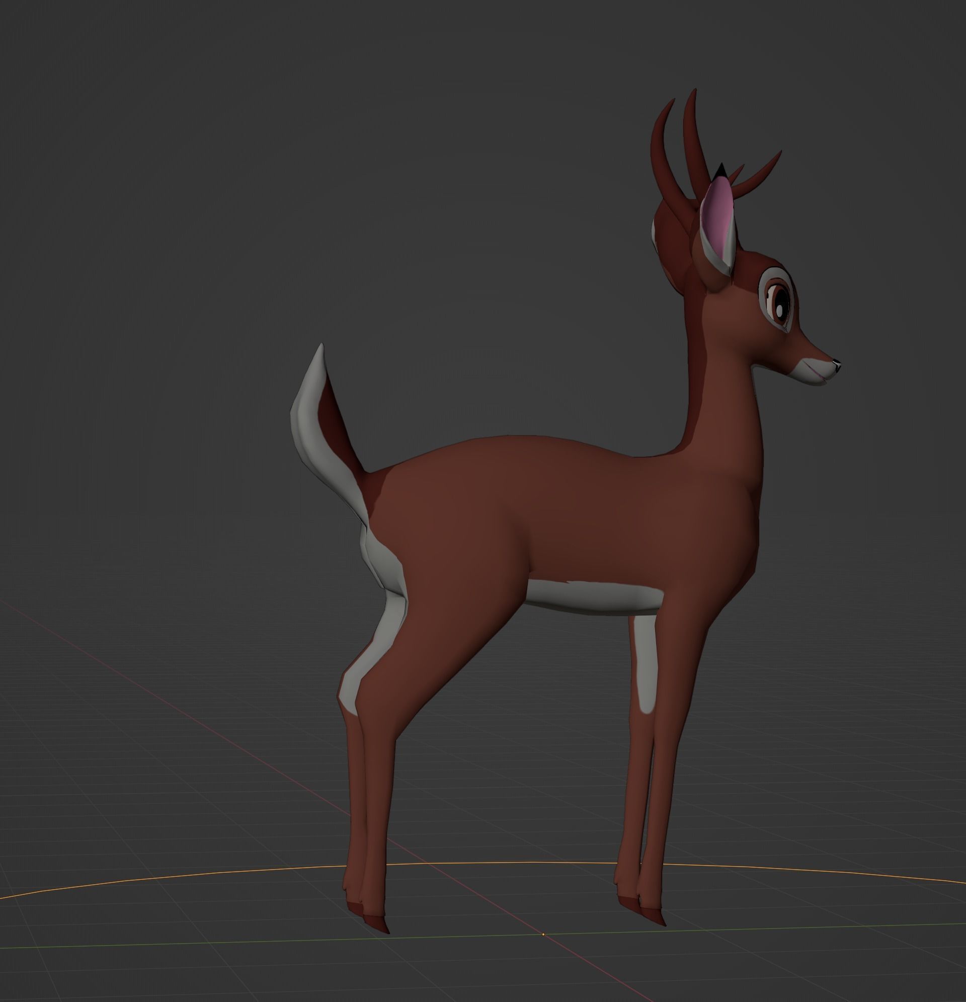 Adult Bambi Model Toon Shade 3D model_31