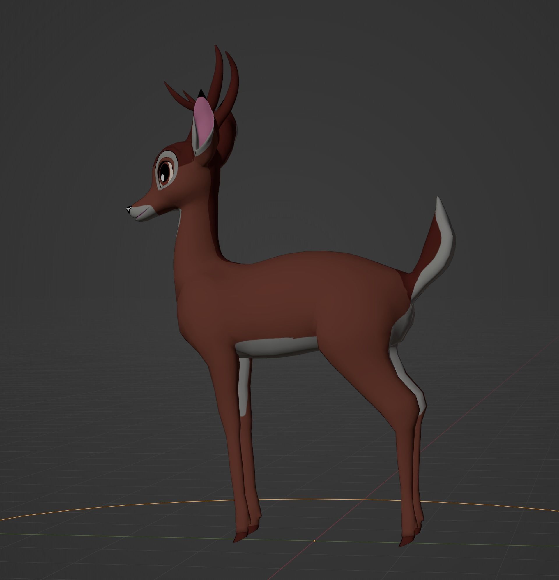 Adult Bambi Model Toon Shade 3D model_50