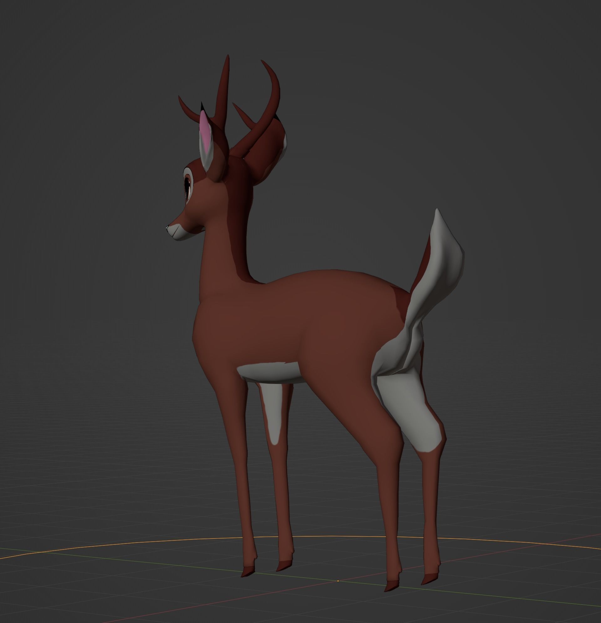 Adult Bambi Model Toon Shade 3D model_45