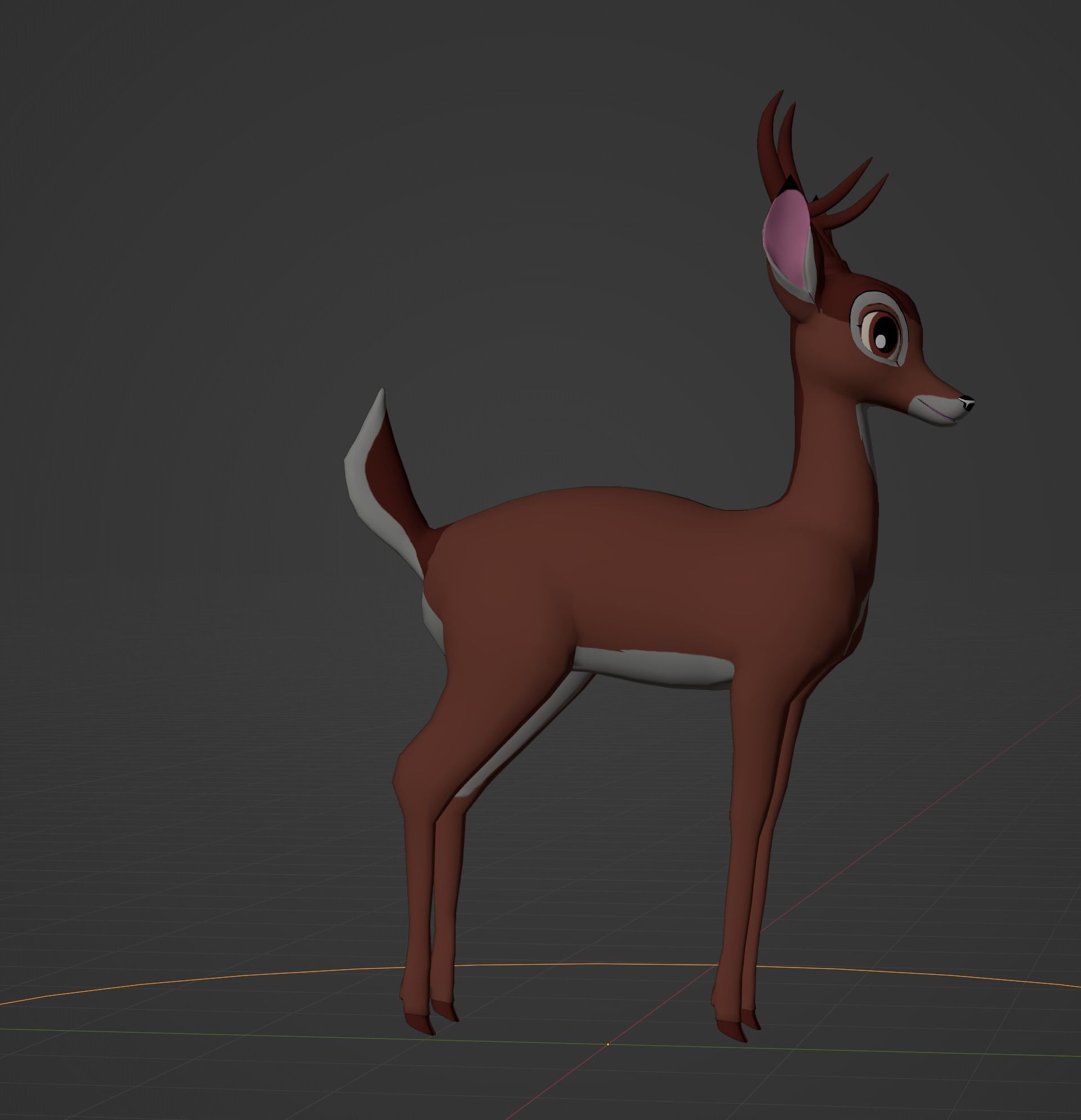 Adult Bambi Model Toon Shade 3D model_29
