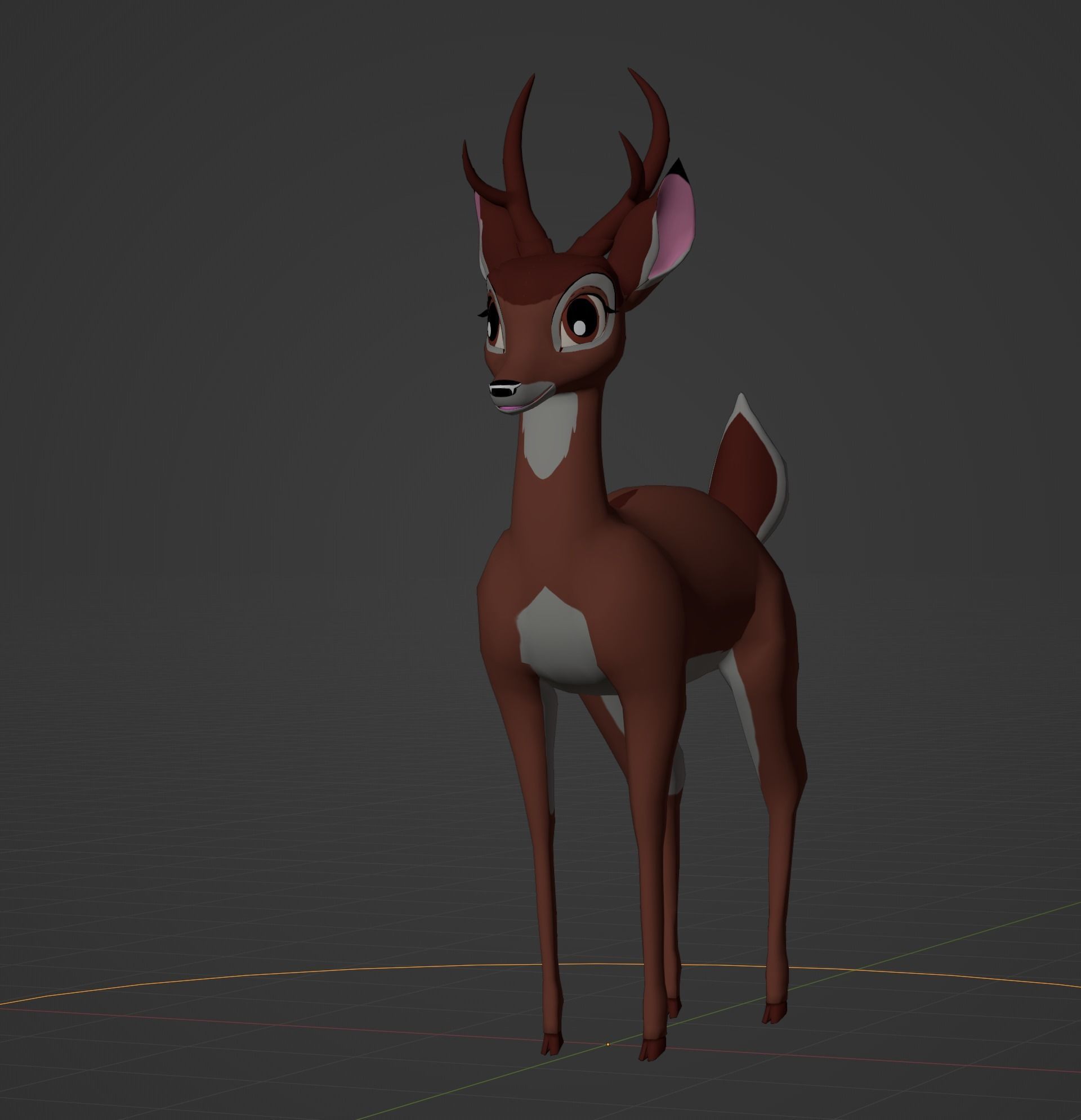 Adult Bambi Model Toon Shade 3D model_19