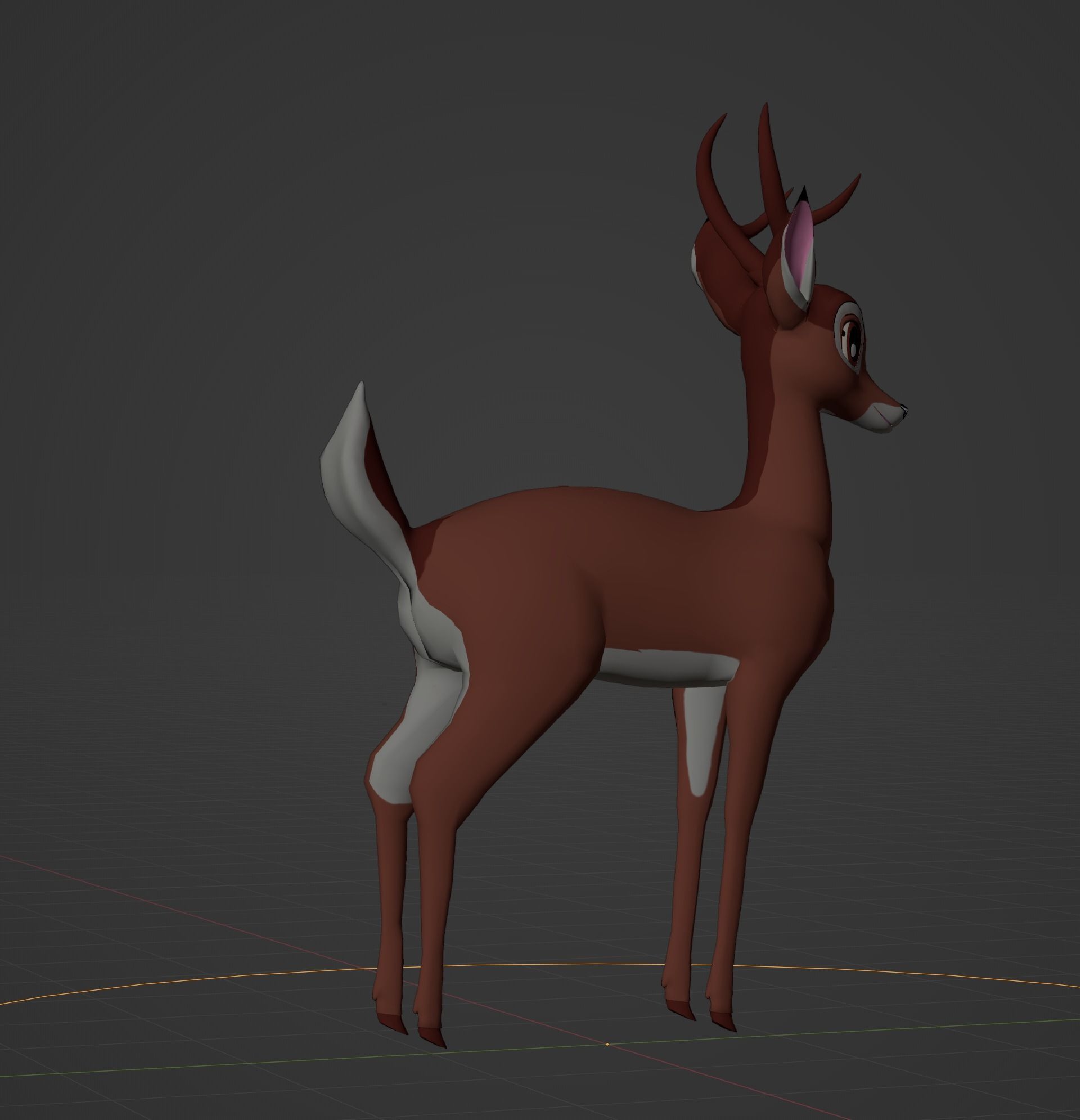 Adult Bambi Model Toon Shade 3D model_32
