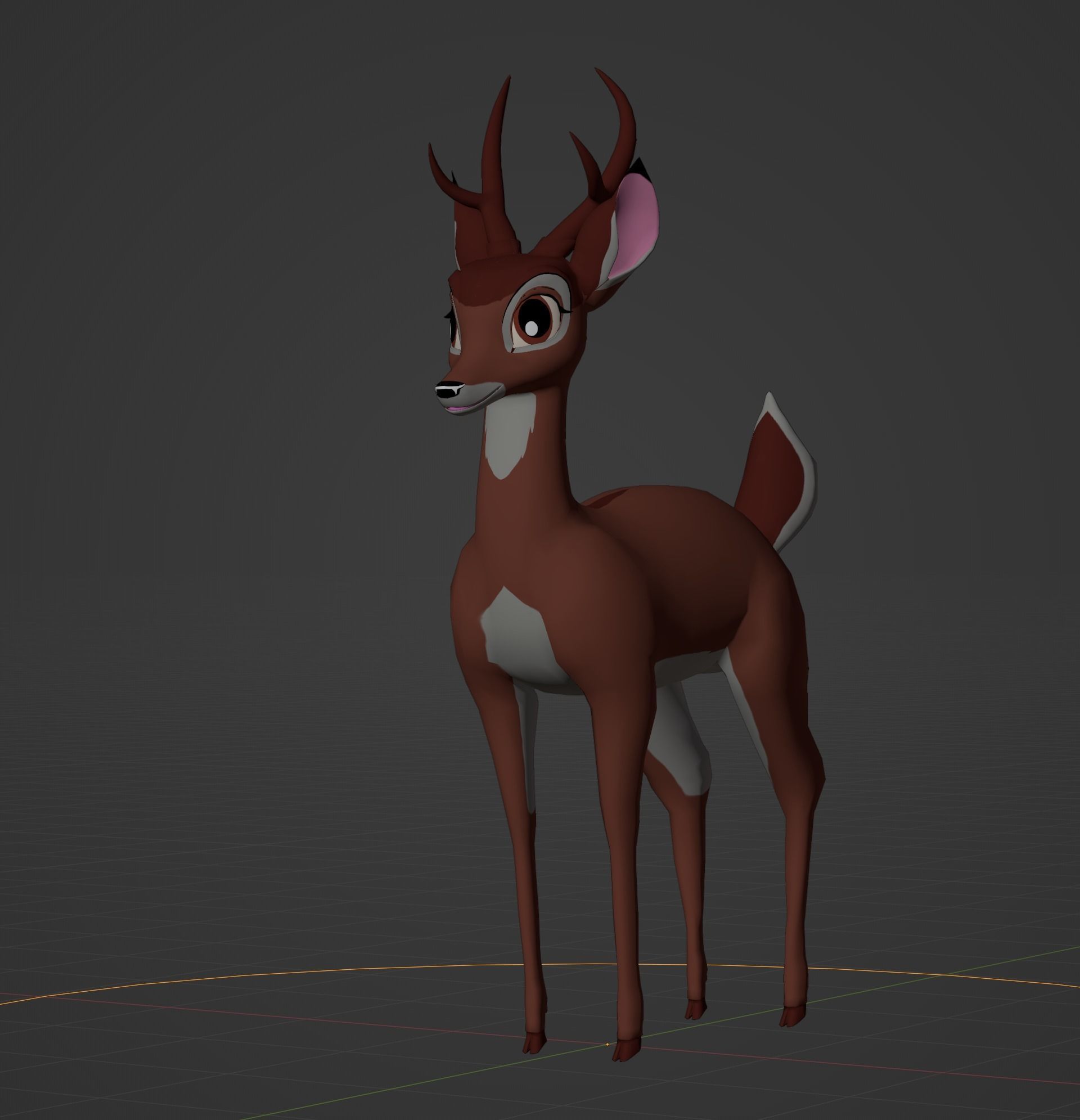 Adult Bambi Model Toon Shade 3D model_18
