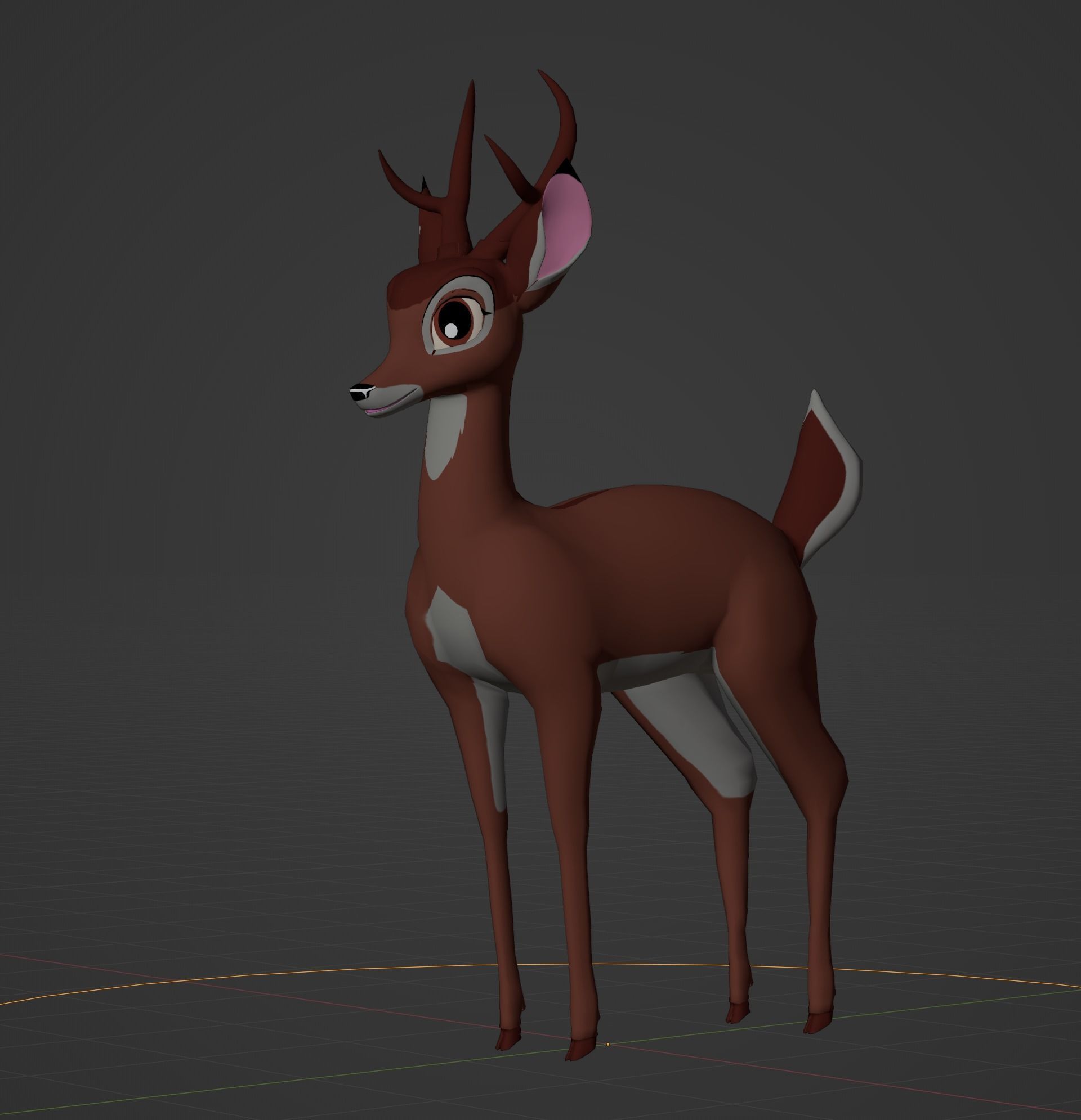Adult Bambi Model Toon Shade 3D model_16