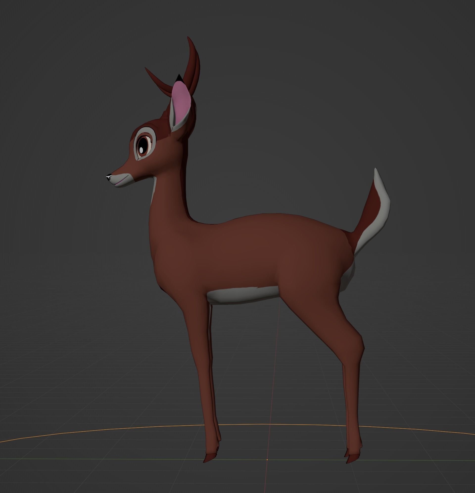 Adult Bambi Model Toon Shade 3D model_53