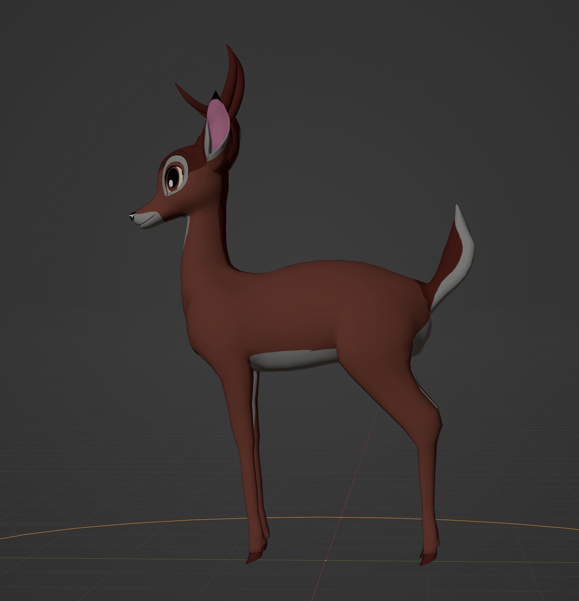 Adult Bambi Model Toon Shade 3D model_52
