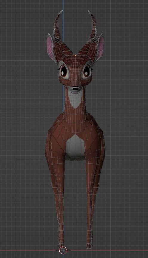 Adult Bambi Model Toon Shade 3D model_3