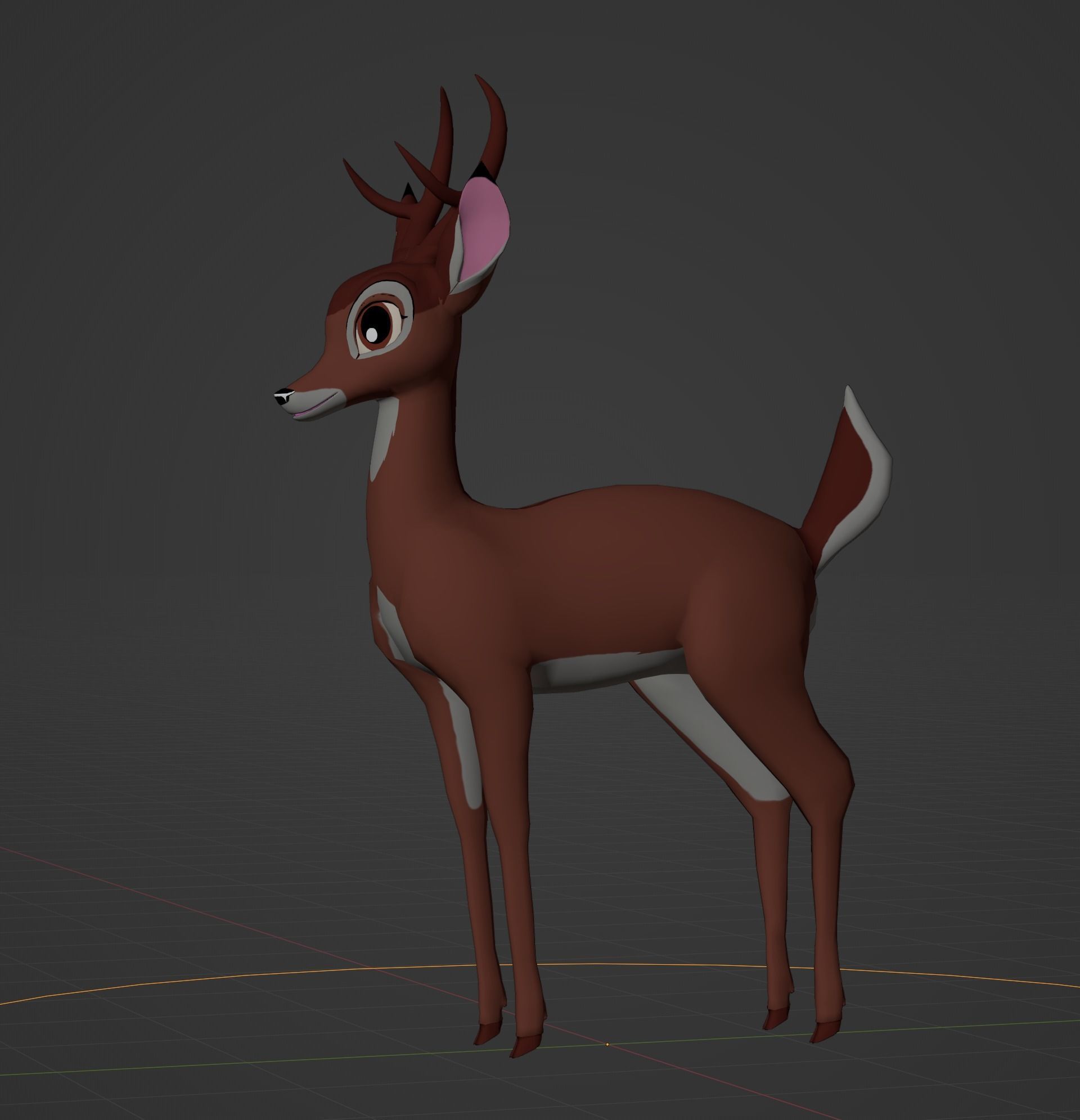 Adult Bambi Model Toon Shade 3D model_13